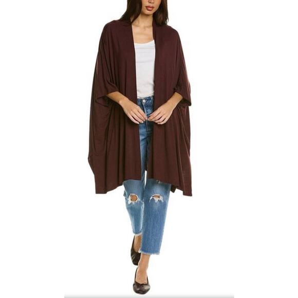 Chaser Cool Jersey Brown Kimono Top - M/L - Picture 1 of 6
